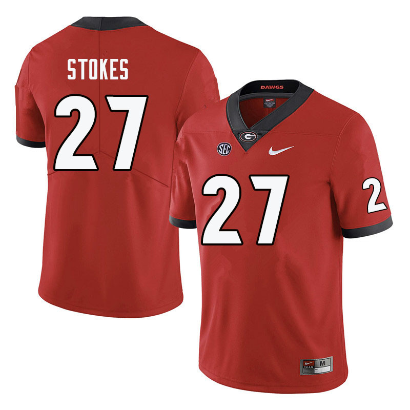 Men #27 Eric Stokes Georgia Bulldogs College Football Jerseys-Red